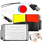 TOSAVGA Schiedsrichter Set, Pfeife Schiedsrichter Karten Set, Gelbe Rote Karte FußBall Schiedsrichter Karten, Schiri Set mit Schiedsrichter Pfeifen, mit Lanyard, Brieftaschen Ergebnisbögen, Bleistift