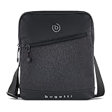 bugatti Universum Umhängetasche für Herren, kleine schwarze Schultertasche, Mini Messenger Bag