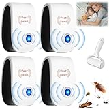 Skield Milbenstecker, skield milben, Ultraschall Schädlingsbekämpfer, Effizientes Reduzieren Von Milben Plug & Play Für Schlafzimmer & Wohnbereiche Leise Betrieb (4 Stück)