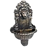 Gecheer Wandbrunnen Löwenkopf Design, Brunnen, Wasserbrunnen für Gartendekoration, Wasserfontäne Zierbrunnen, Bronze