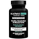 Nature Diet Berberine - 1000 mg pro Portion (500 mg pro Kapsel) - 60 vegane Kapseln - Unterstützt Stoffwechsel, Blutzuckerspiegel & Verdauungsgesundheit