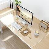 NATRKE Schreibtischunterlage Transparent, 90x40x0.15cm Schreibunterlage groß klare Durchsichtige Schreibtischmatte Unterlage Tischschoner rutschfeste Runde Kanten Schreibunterlage für Büro Zuhause