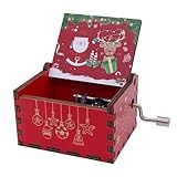 Colexy Mini Hölzerne Spieluhr dekorative Spieluhr aus Holz Kreative Holz Handwerk Spieluhren mit Handkurbel Graviert Vintage Spieluhren Geburtstag Halloween Weihnachten (E)