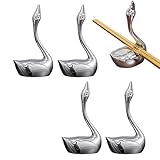 Derwrtup 4 Stück Legierung Essstäbchen Halterung - Essstäbchenhalter - Stäbchen Halter - Messerbank - Ablage Für Besteck, Messer, Gabel, Essstäbchen
