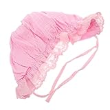 HEMOTON Neugeborenen Mütze Sonnenhut aus Atmungsaktivem Baumwollgaze Weich Leicht als Fotorequisite und Sonnenschutz für Junge Mädchen Hellrosa