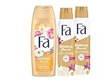 FA Duschgel Oriental Moments (1x 250 ml) & Deospray (2x 150 ml) mit dem zarten Duft von Wüstenrose & Sandelholz, 48h Deo-Schutz ohne Aluminiumsalze, Vegane Formel