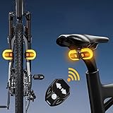 Monkey Home Zwei-Lampen-Split Fahrrad Rücklicht mit Blinker 5 Modi USB wiederaufladbare Fahrrad Blinker Fernbedienung IPX6 wasserdicht für Mountainbikes Rennräder E-Scooter