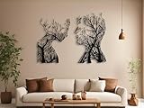 VAILLA Wanddeko, Wandbild aus Holz, Home Wall Art Dekoration 3D, Moderne Bilder für Zuhause Büro Schlafzimmer, Wohnzimmer und Küche (Gesichter 1)