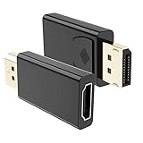 VMOJO DisplayPort Stecker auf HDMI Buchse Adapter | DP auf HDMI Konverter vergoldet | kompatibel mit Computer/Desktop/Labtop/PC/Monitor/HDTV – Schwarz