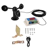 Topyond Windmesser,Windgeschwindigkeits Alarmgerät Mit 3 Lüfterflügeln,Turmdrehkran Anemometer,Windmesser Windmessgerät,USB,5V, Hohe Präzision,für Den Außenbereich, Intelligenter Alarm