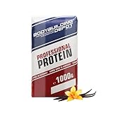 Bodybuilding Depot® Professional Mehrkomponenten Protein Pulver, 89% Proteingehalt, hohe biologische Wertigkeit, 1kg (Vanille)
