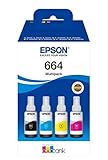 Epson EcoTank 664 Original Tinte in Flaschen, Multipack mit vier Farben