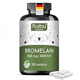 Bromelain Hochdosiert, 1000 mg (2500 GDU) pro Tag - 150 magensaftresistente Kapseln - Natürlicher Ananas Extrakt - In Deutschland produziert, laborgeprüft und vegan