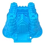 GMMH Silikonbackform Burg Schloss Form (Hellblau), Antihaft Kuchenform Kuchen Backform Brotbackform Obstbodenform
