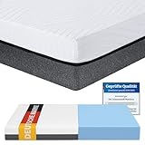Arensberger SARA Schaumstoff Matratze 90x200 cm – 16 cm NANOCELL® Gel-Schaum – H3 Härtegrad – Atmungsaktiv – Abnehmbarer Bezug 240g/m² – Waschbar bis 60°C – Rollmatratze Komfortmatratze