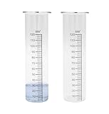 Spetebo Regenmesser Ersatzglas mit Skala - 2er Set - Niederschlagsmesser für Wetterstationen - Wassermengenmesser Zylinder Ersatz Messglas Glaszylinder Wetterstationzubehör