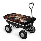 ZIATUBLES GRUNGE Bollerwagen-Abdeckung faltbar mit verstellbarem Kordelzug und amerikanischem Flaggenmuster für Gartenwagen wasserdicht faltbar für Rasen und Bauernhof