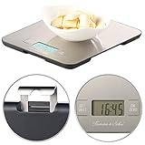 Rosenstein & Söhne Digitalwaage: Digitale Edelstahl-Küchenwaage mit Timer, bis 15 kg, auf 1 g genau (Eieruhren, Waagen, ohne Batterie)