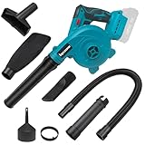 Akku Laubbläser für Makita 18V, Elektrischer Hand-Laubbläser Gebläse, 2-in-1 Elektrischer Laubbläser und Staubsauger Geeignet für Räumen von Einfahrten, Terrassen und Schneeräumung(Ohne Akku)