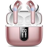 Bluetooth Kopfhörer, In Ear Kopfhörer Kabellos Bluetooth 5.3 mit 50H Tiefer Bass, 2024 Neue Kabellose Kopfhörer Noise Cancelling Earbuds mit 4 ENC Mic, IPX7 Wasserdicht Ohrhörer, Roségold