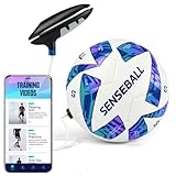 SenseBall Fußball-Trainingsball mit App - All-Level Größe 3, Blau & Weiß - Fußball Trainingszubehör Set für Kinder & Jungen - 50+ Übungsvideos im Begleit-App für Ballkontrolle & Reaktionstraining