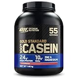 Optimum Nutrition Gold Standard 100% Casein langsam verdauliches Protein Pulver mit Zink, Magnesium & Aminosäuren, unterstützt Muskelwachstum & Reparatur über Nacht, Strawberry, 55 Portionen, 1,82 kg