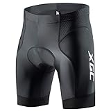 Herren Kurze Radlerhose und Radunterhose Radsportshorts Fahrradhose für Männer elastische atmungsaktive 3D Schwamm Sitzpolster mit Einer hohen Dichte (XL, Black)