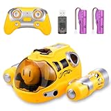 Wyxron Ferngesteuertes Boot Kinder, 2,4-GHz Dual Propeller RC Boot mit Wasserspritzfunktion, Wasserspielzeug für Pools Lakes Jungen Mädchen Spielzeug im Freien Geschenke (Gelbes Spritzboot1)