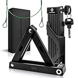 TerrainMate Faltschloss Fahrrad [90cm Lang] 4D-Key Fahrradschloss mit Schlüssel und Zusatz Drahtseil | Fahradschloß hohe Sicherheit | Fahrrad Schloss Halter montierbar an jedem Bike…