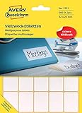 Avery Zweckform 3321 Haushaltsetiketten selbstklebend (32 x 23 mm, 560 Aufkleber auf 28 Bogen, Vielzweck-Etiketten für Haushalt, Schule und Büro zum Beschriften und Kennzeichnen) blanko, weiß