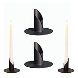 Kerzenständer,4 Stück Schwarze Kerzenständer,Schwarze Retro Candlelight Dinner Kerzenhalter,Candlelight Dinner Kerzenhalter,für Wohn,Esszimmer und Schlafzimmerdekoration Kamindekoration