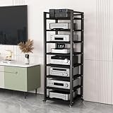 5/6/7/8 Etagen Möbel Medien Ständer DVD CD Player Ständer Audio Rack Endstufe Geräteschrank mit höhenverstellbarem Holzregal Multifunktionale Lagerregale