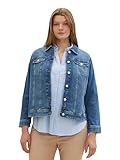 TOM TAILOR Damen Plussize Jeansjacke im Washed-Look, 10110 - Blue Denim, 54
