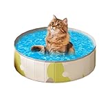 Amesor Kinderpool Für Hunde | Haustier Planschbecken - PVC Anti Rutsch Falbar Tragbar Wanne Für Hunde Katzen Welpen Tiere Kinder Draußen