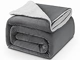 Kuscheldecke 160x200 cm, 550GSM Dicke Decke, Warme Decke, Weiche und Kuscheldecke Flauschige, Hochwertige Decke, Sofadecke, Sherpa Schafdecke, Lebensdecke, Praktisches Geschenk, Grau