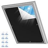 Dachfenster Rollo Verdunklung Thermo Sonnenschutz Silberbeschichtung Verdunkelungsrollo, Verdunkelungsvorhang Ohne Bohren FüR BüRo/Arbeitszimmer(VELUX Kompatibel, CK02 – 37 x 58cm)