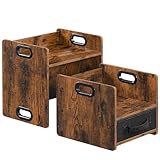 HOOBRO Sitzbank für Kinder, Kindersitzbank, Kindertisch Stuhl Set, Stühle mit Schublade, Kindersitzgruppe, Essen, Lesen und Spielen, Vintagebraun EFG38JD01