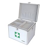 HMF 14702-09 Alu Medizinkoffer, Erste Hilfe Koffer, Tragegriff, 30 x 25 x 25 cm