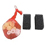 Segrehy Aquariumfiltermedien Biokugeln Tri Farbbakteriologische Filtermedien mit Maschenbeutel und zusätzlichen Filterpolstern für Fischtanks und Aquarien 150 g Aluminiumoxid