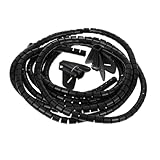 PartyKindom 2 Stück Teiliges Spiralschlauch Flexibler Kabelschutz für Büro und Zuhause Einfach Zuschneidbar Organisiert Kabel Schwarz