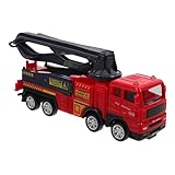 Vaguelly Technisches Spielzeugfahrzeug Auto für für Jungen Feuerwehrwagen kleines Autospielzeugmodell Lustiges Feuerwehrauto-Modell Metall
