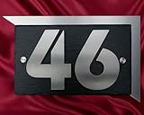 3D Hausnummer Edelstahl Schiefer Design Hausnummernschild Anthrazit Türschild V2A Leskow Metalldesign