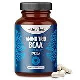 Amino Trio BCAA 150 Kapseln | mit 3 essenziellen Aminosäuren: L-Leucin, L-Isoleucin und L-Valin im Verhältnis 2:1:1 | vom Achterhof