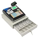 Elektronische Registrierkasse Kompatibel für Bargeld, Kreditkarte, Offline-Nutzung, Z-Bon-Unterstützung, Ladenkass, Einzelhandelskasse mit LED Kundenanzeige, Kassenschublade