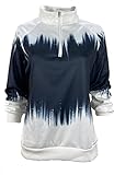 Baenxo Damen Langarm-Sweatshirt mit halbem Rollkragen und Reißverschluss Beiläufig Rundhals Sweatshirt Langarm Pullover Tops