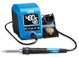 CFH Profi Lötstation digital 40 W LD 222 – LCD-Anzeige, Temperatur regelbar 150–480 °C, schnelles Aufheizen, Lötkolbenhalterung für Links-/Rechtshänder, wechselbare Lötspitze, TÜV SÜD GS zertifiziert