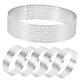 MUCKLILY 6Stücke Teiliges Backringe aus Runde Tortenringe Mousse für Kuchen für Quiches und Desserts Leicht zu Entformen Reinigen