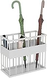Umbrella Holder Umbrella Rack Umbrella Stand Metal Umbrella Stand, For Mall Apartment Hall, Umbrellas Walking Sticks Rectangular Storage Rack With Drip Tray Umbrella Bucket for Hallway ( Color : Blanc