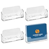 Maxmoc Visitenkartenhalter,4 Stück Visitenkartenständer,Klarer Kunststoff Visitenkartenhalter Display,Acryl Visitenkartenständer für Ausstellung Zuhause Büro