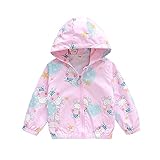 Winterjacke für Mädchen mit Sternen, Windbreaker, Kleinkindjacke, Mädchen, Kinder, Outwear, Mantel, Jungen, Baby, mit Reißverschluss, winddicht, Mädchenmantel und Jacke, Größe 5, rose, 5-6 Years